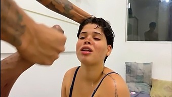 Kæmpe Hvid Kone Giver En Deepthroat Blowjob